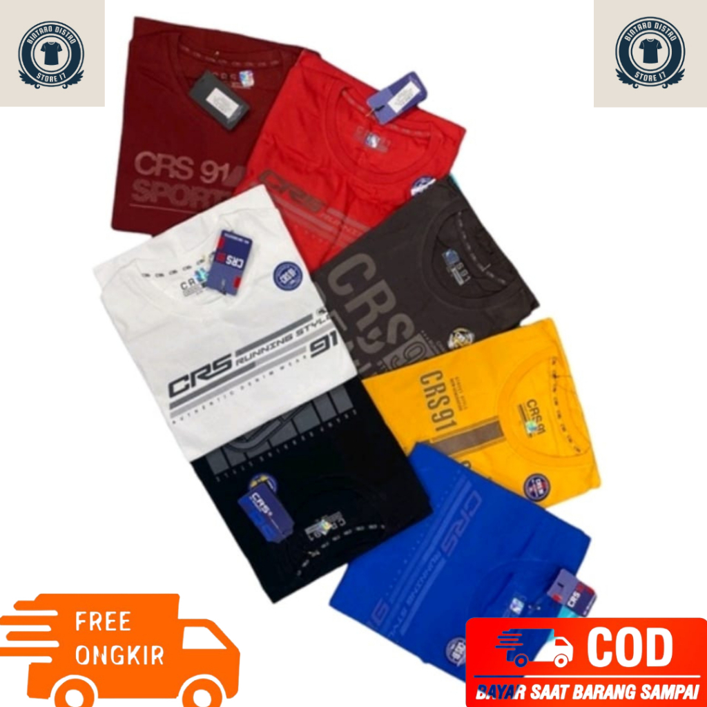 KAOS CRS 91 Cotton COMBED Unisex Ukuran M-XXL Kaos CRS91 Original Oblong Basic Lengan Pendek Motif R