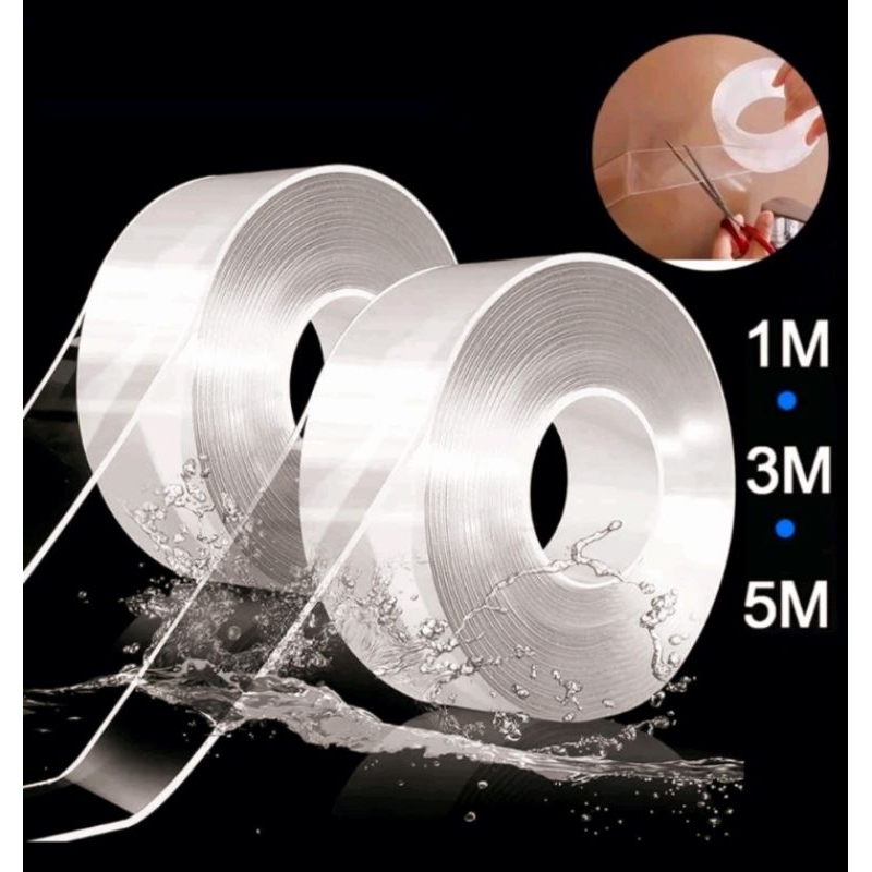 

Double Tape Nano Isolasi Bening Transparan 2 sisi Super Lengket 1M 3M 5M