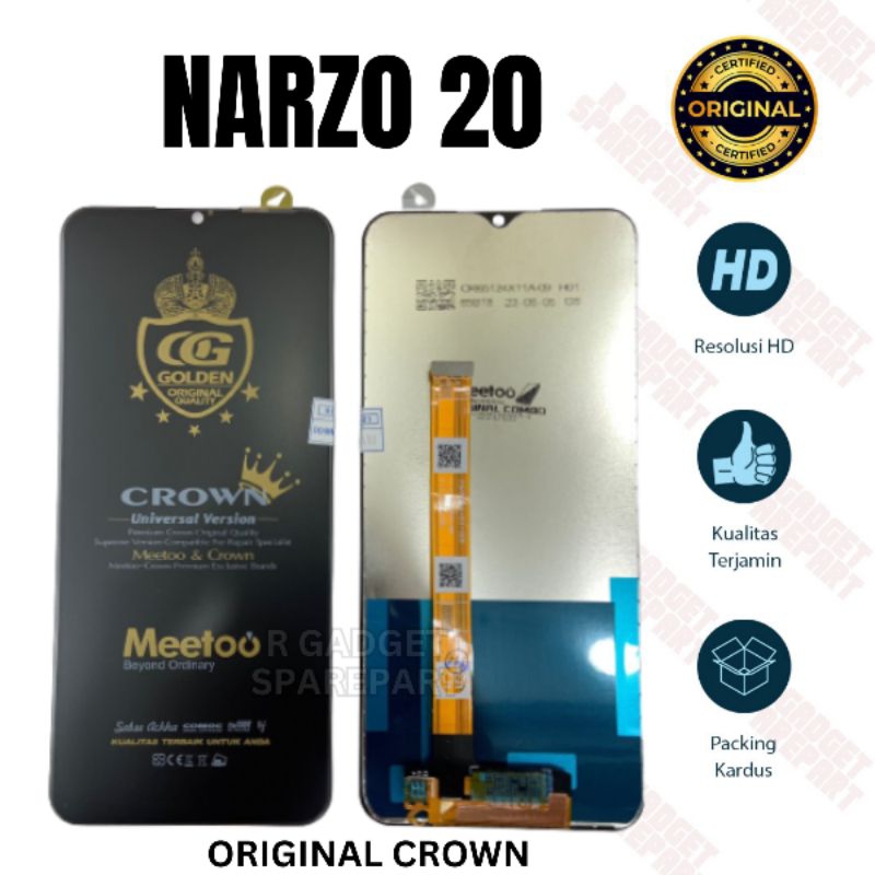 LCD REALME NARZO 20 CROWN QUALITY ORIGINAL LCD TOUCHSCREEN REALME NARZO 20 LCD FULLSET