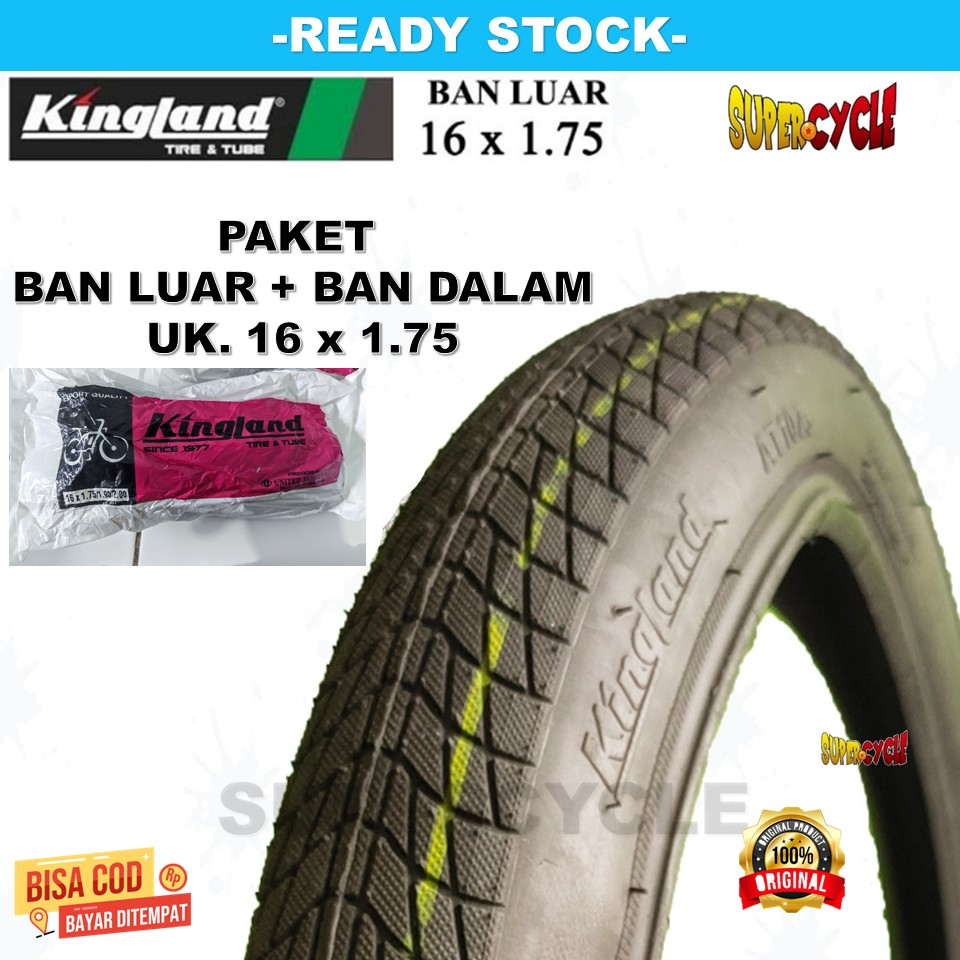 BAN LUAR 16 X 1.75 KINGLAND BAN LUAR SEPEDA 16 ANAK BMX MINI LIPAT PAKET HEMAT BAN SEPEDA 16