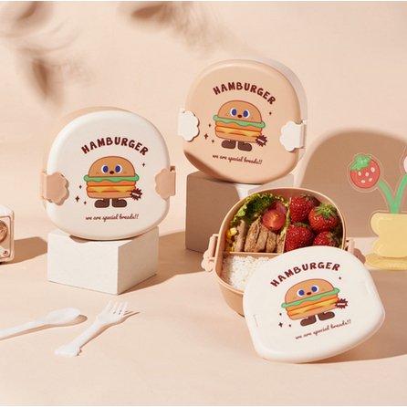 Lunchbox Kotak Bekal Anak HAMBURGER / Kotak Makan Anak / Tempat Makan Anak Hamburger TAKASIMURA STOR