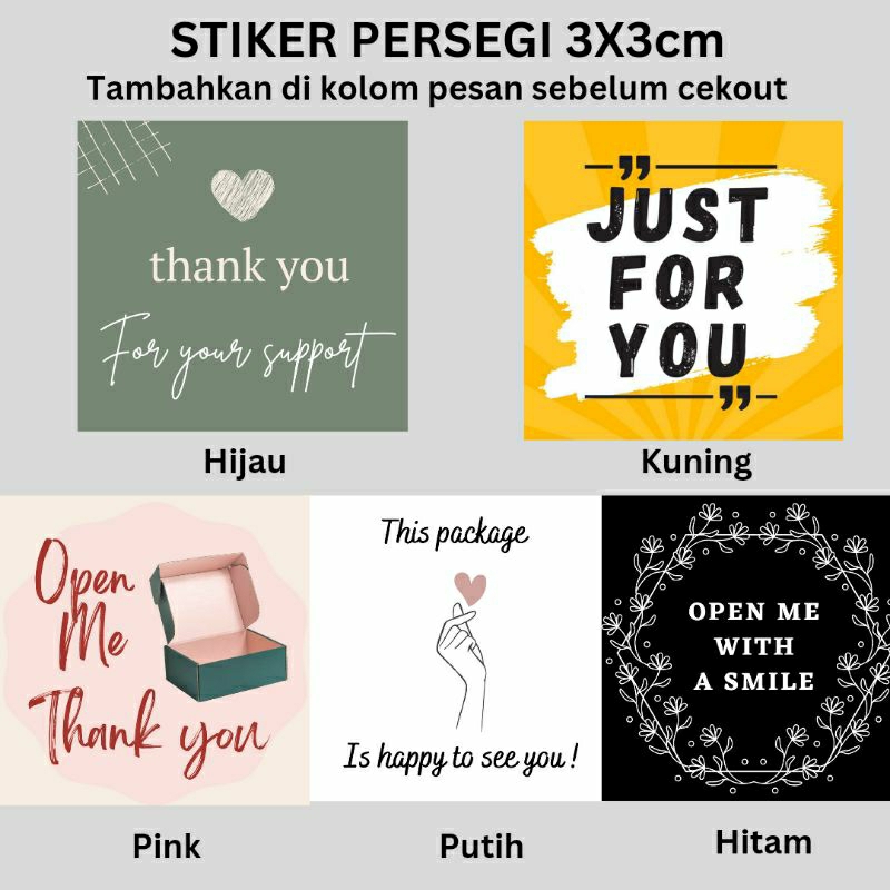 

Stiker Kotak Sticker Open Me Thankyou Label Segel Seal Box persegi 3x3cm