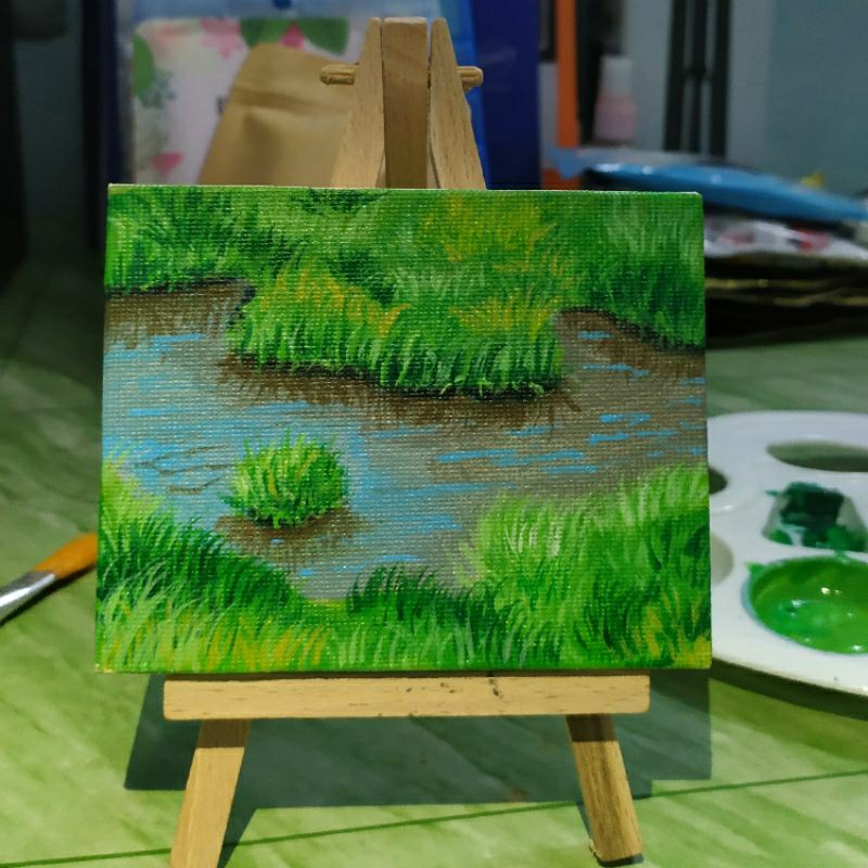 Lukisan kanvas canvas Aesthetic - Lukisan tangan akrilik