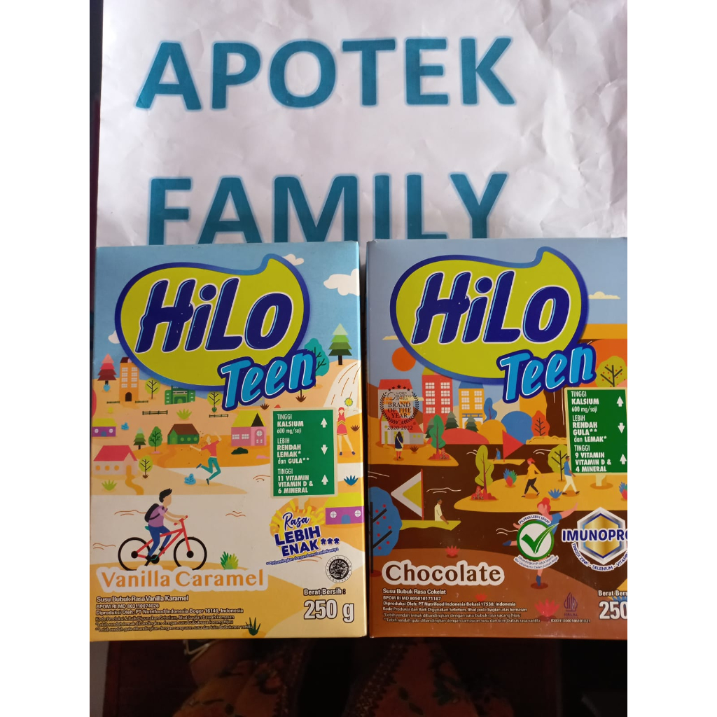 

susu hilo teen coklat 250gr vanila 250gr