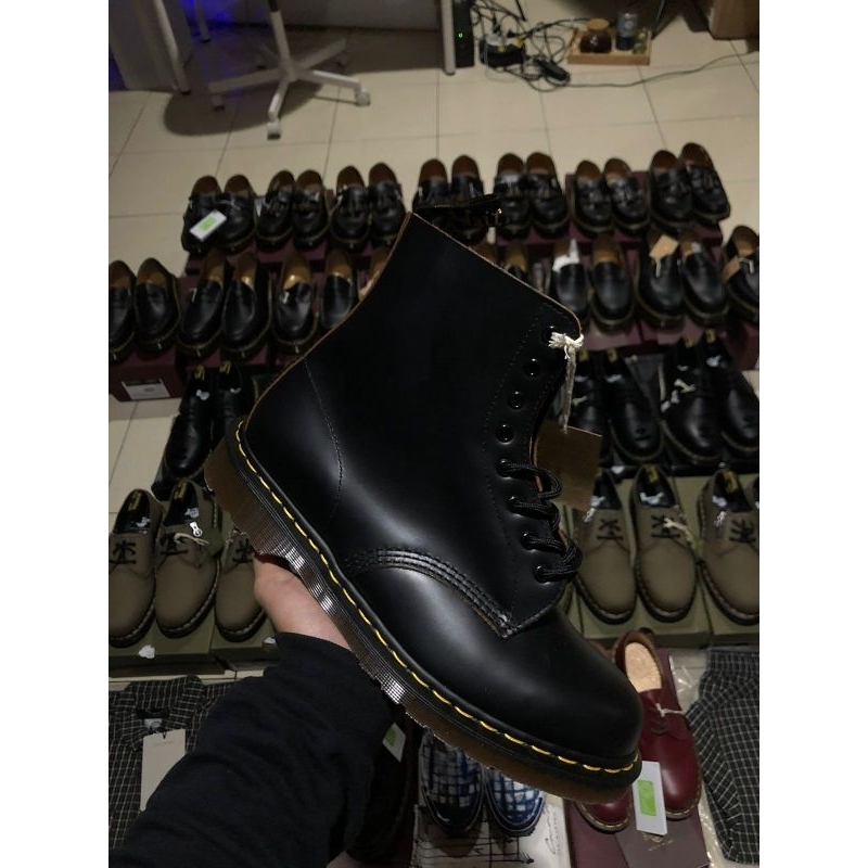 Dr. Martens 1460 Vintage Black Quilon Made In England Original