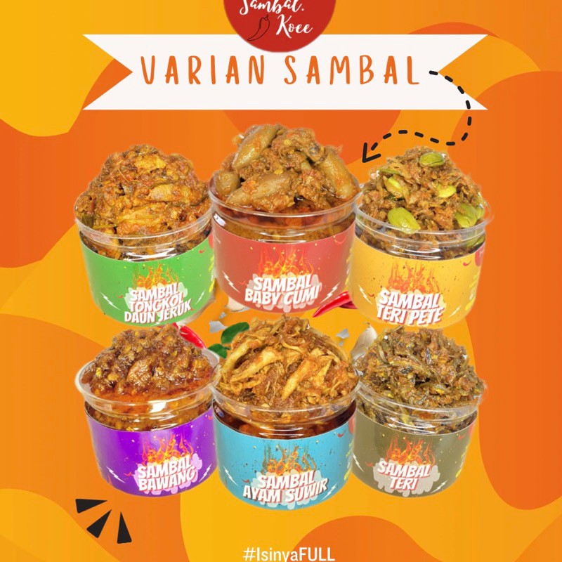 

SAMBALKOEE - 6 VARIANT Sambal Cumi Teri Pete Ayam Bawang Tongkol