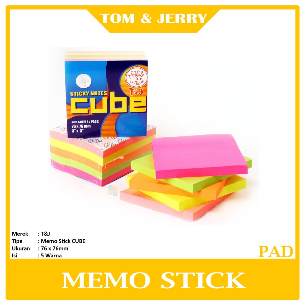 

TOM & JERRY - Sticky Notes Warna Cube 654 - Pad