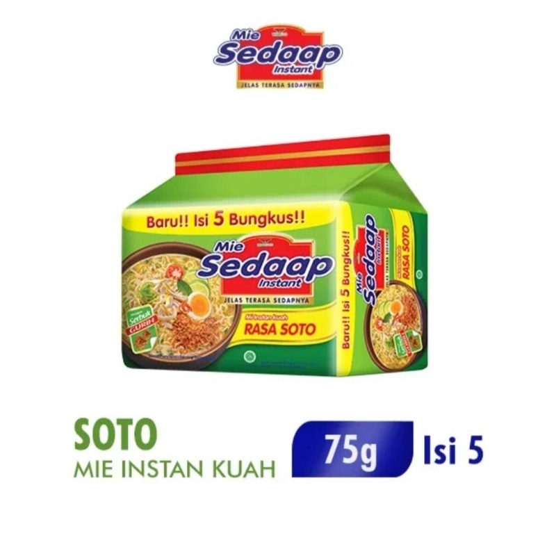 

Sedaap mie rasa soto ( 5 pcs x 75 gr)