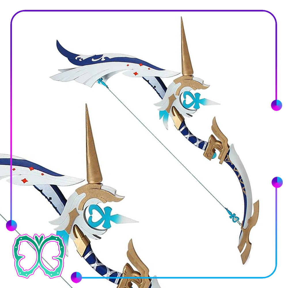 Genshin Impact Properti - Ganyu Bow Cosplay - Aqua Simulacra - Mainan Panah Kayu Replika