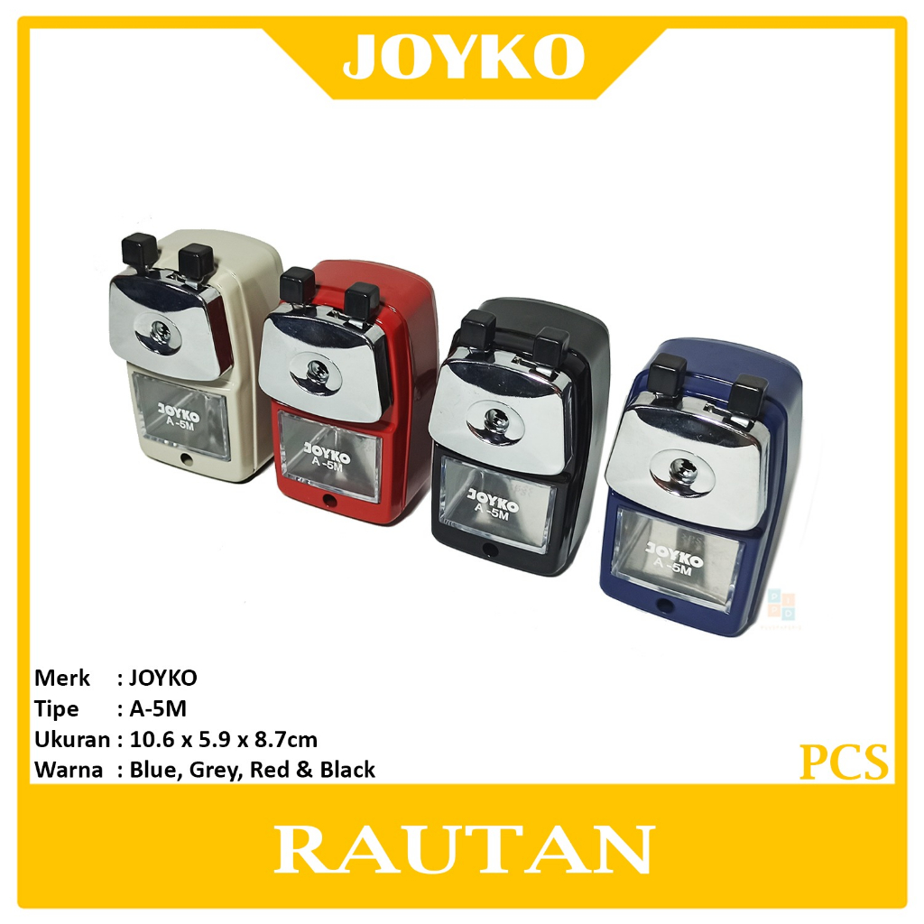 

JOYKO - Rautan Pensil - Pencil Sharpener A-5M Warna - Pcs