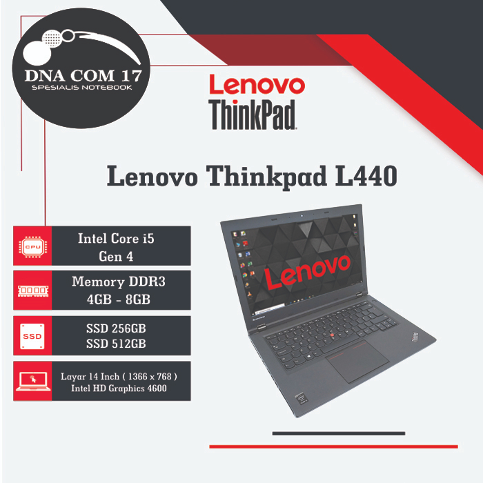 Laptop Second Berkualitas Lenovo Thinkpad L440 Core i5 Gen 4
