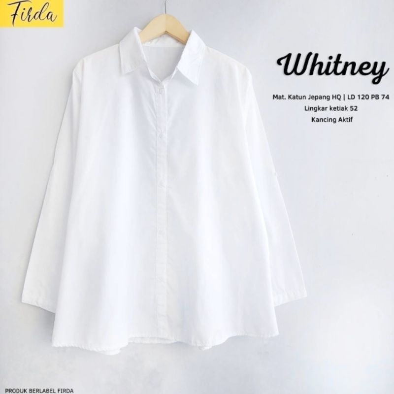 whitney baju kemeja wanita warna putih / kemeja polos / baju atasan wanita / baju kerja