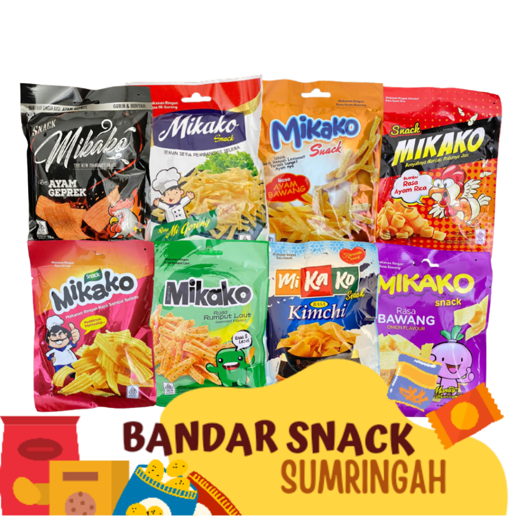 

Mikako Snack Berbagai Varian Isi 10 / Snack Lengkap Murah / Mikako Snack Murah