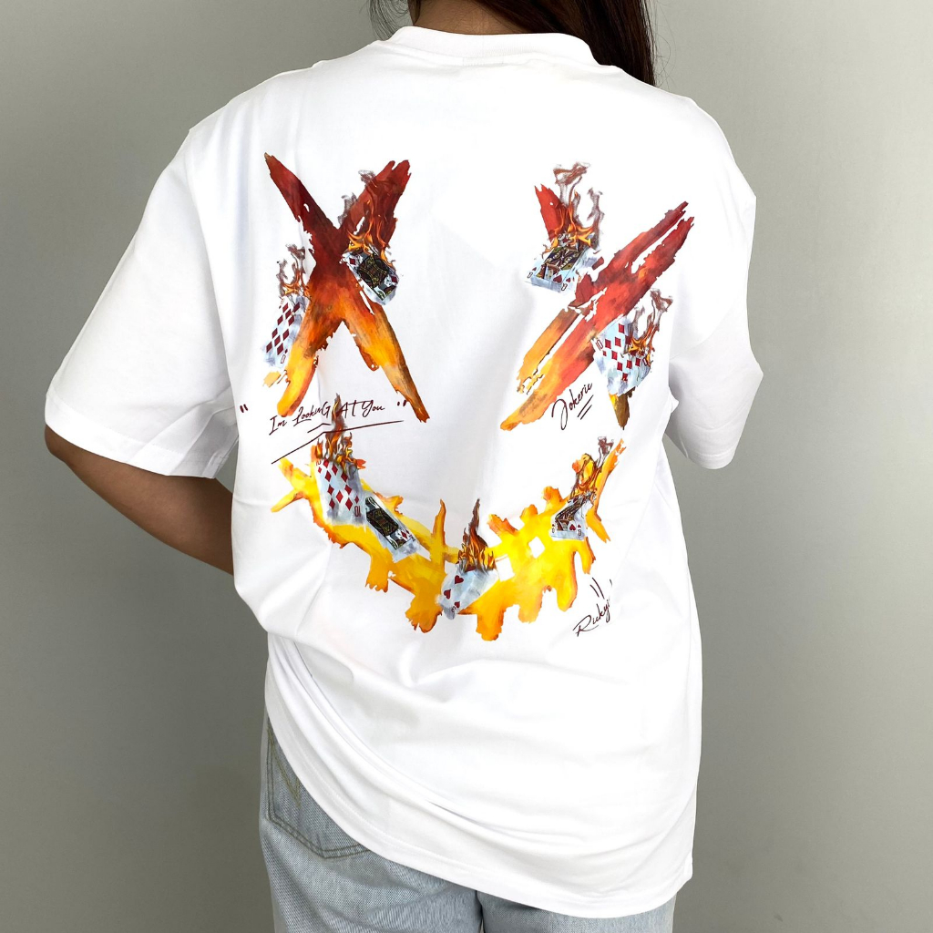 RIC RICKY IS CLOWN FLAME POKER WHITE 100% Authentic