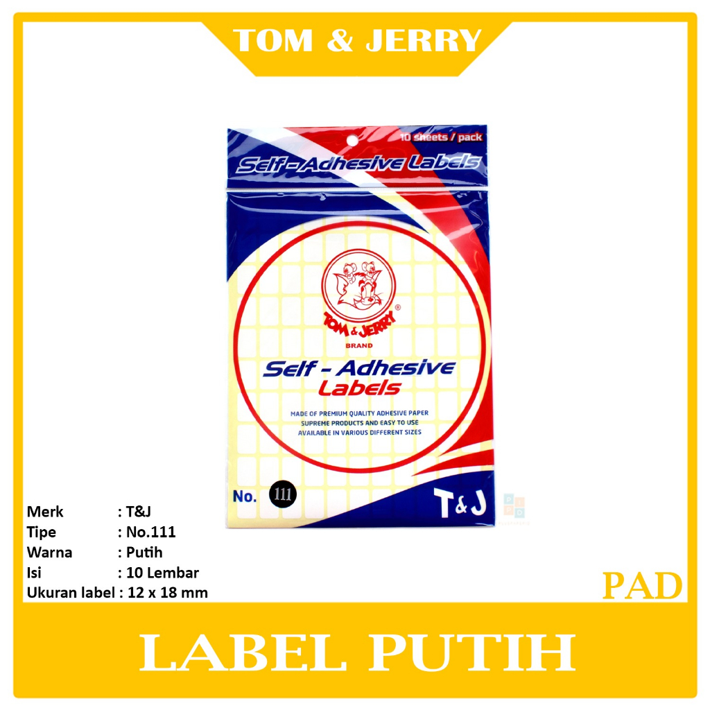 

Tom & Jerry - Label Paper Putih No.111 & No.112 - Pad