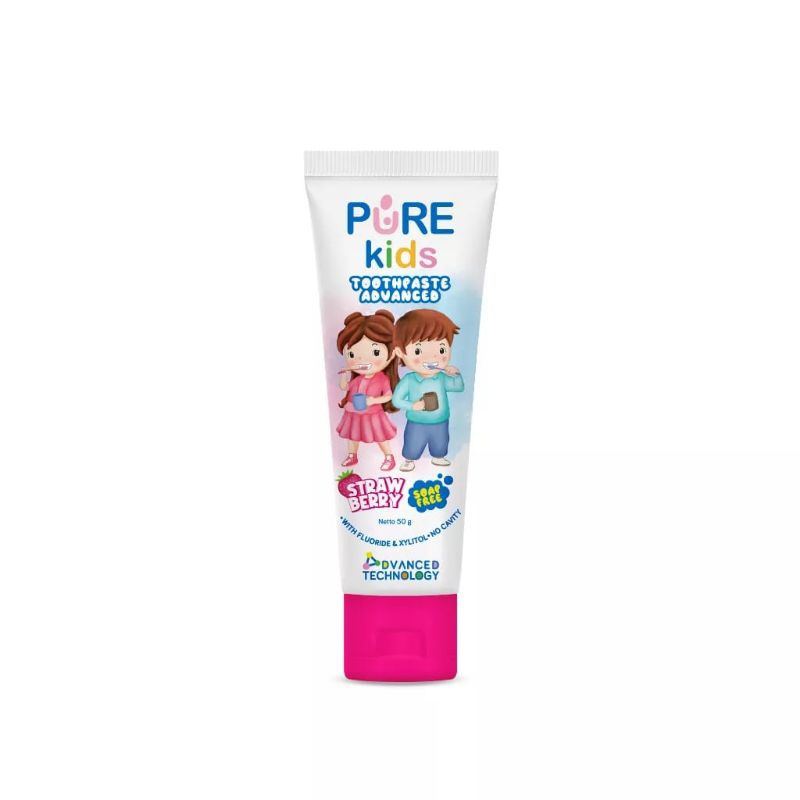 PURE kids Toothpaste Advanced with Fluoride & Xylitol 50gr - Pasta Gigi Anak
