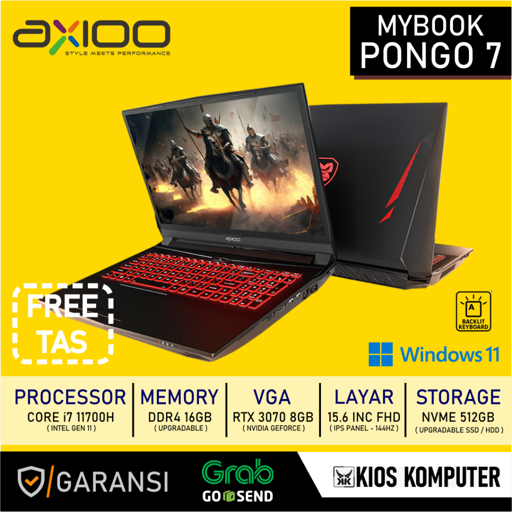 AXIOO PONGO 7 CORE i7 11700 16GB RAM 512GB NVME RTX 3070 8GB 15.6" W11