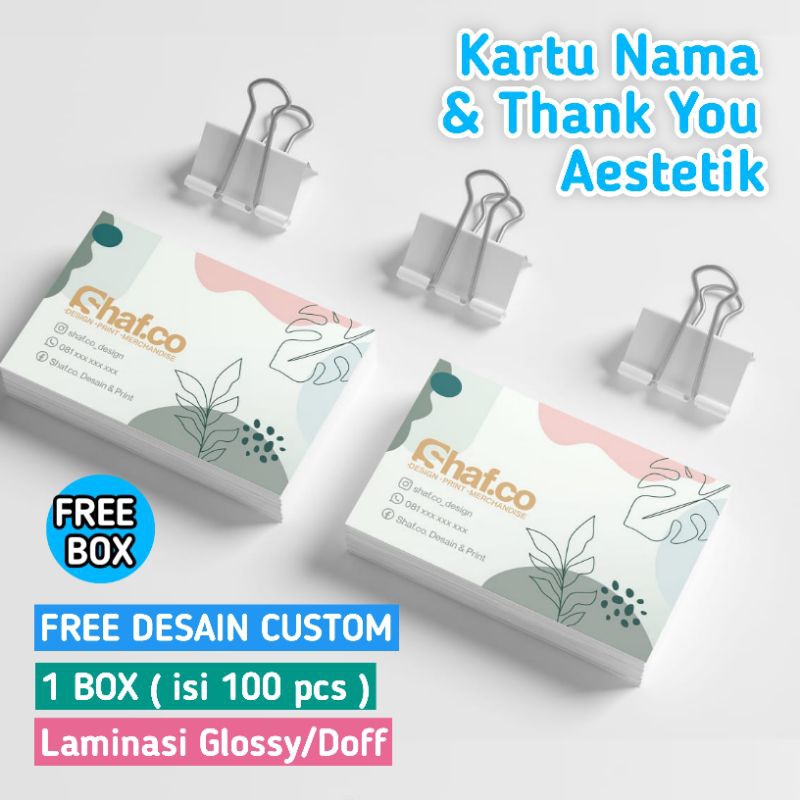 

Cetak Kartu Nama dan Thank You Estetik Custom