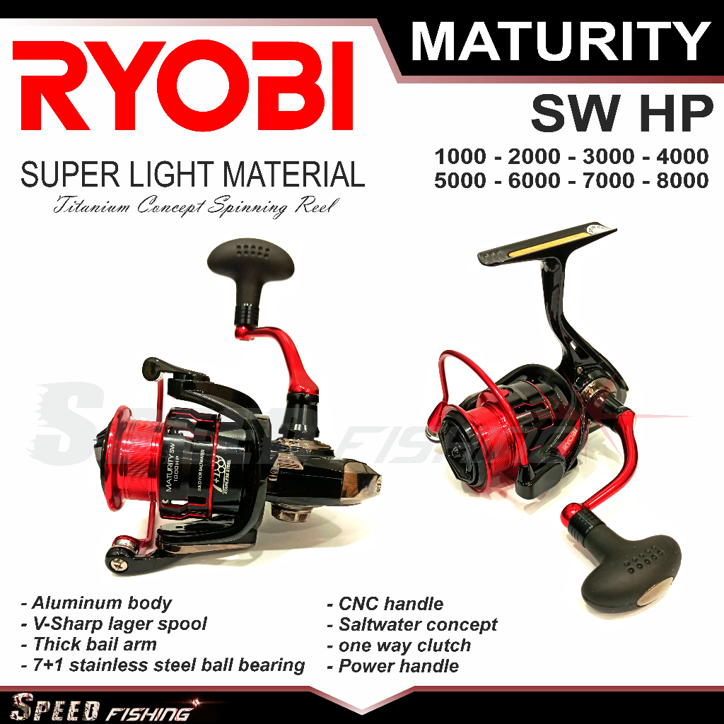 Reel Pancing Ryobi Maturity SW 1000 2000 3000 4000 5000 6000 8000 Spinning