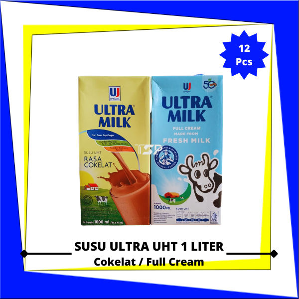 

ULTRA Susu UHT 1 Liter (Cokelat / Fullcream / Lowfat)