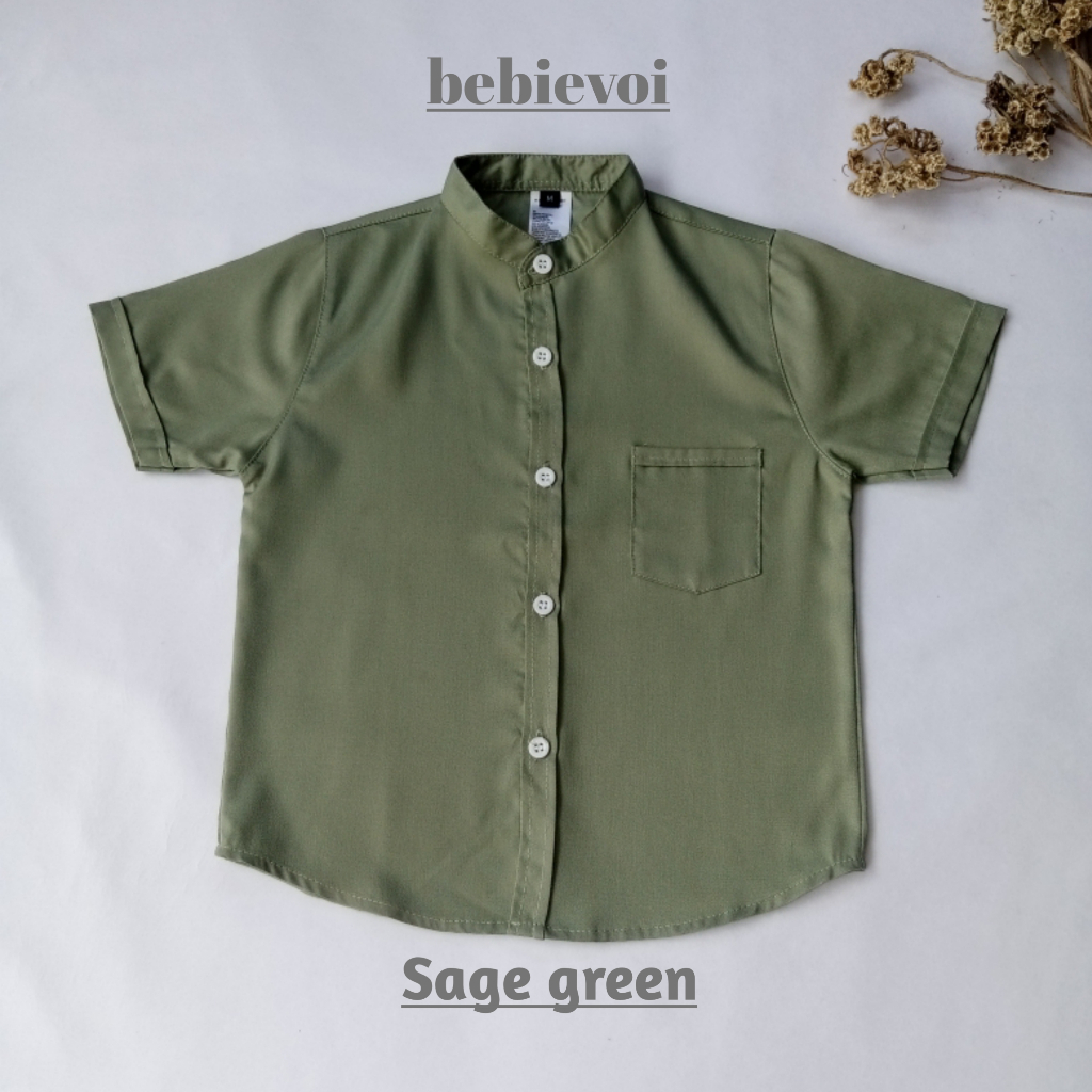 kemeja anak warna sage green kemeja anak terbaru