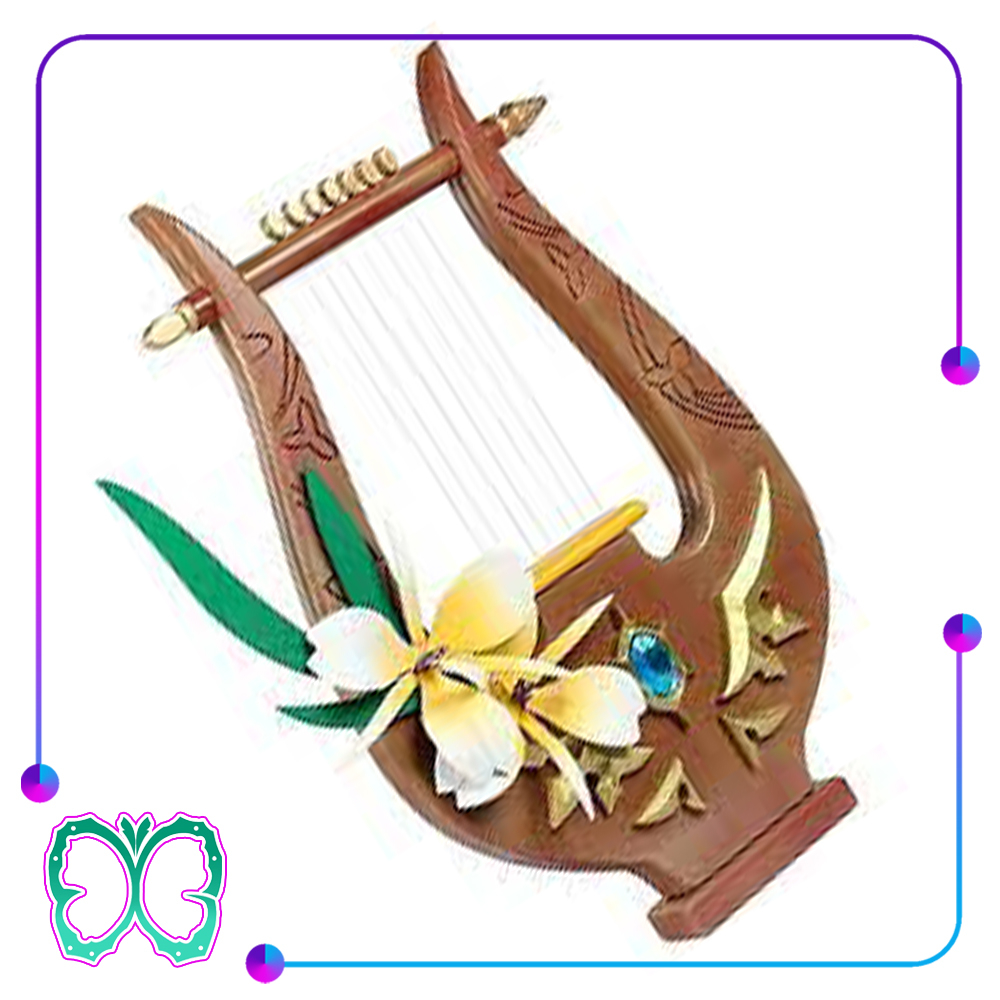 Genshin Impact Properti - Venti Harpa Cosplay - Mainan Kayu Replika