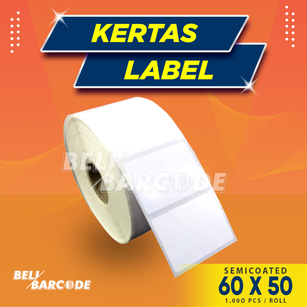 

Label Semicoated 60 x 50 mm Stiker Printer Semicoat 60x50mm Resi