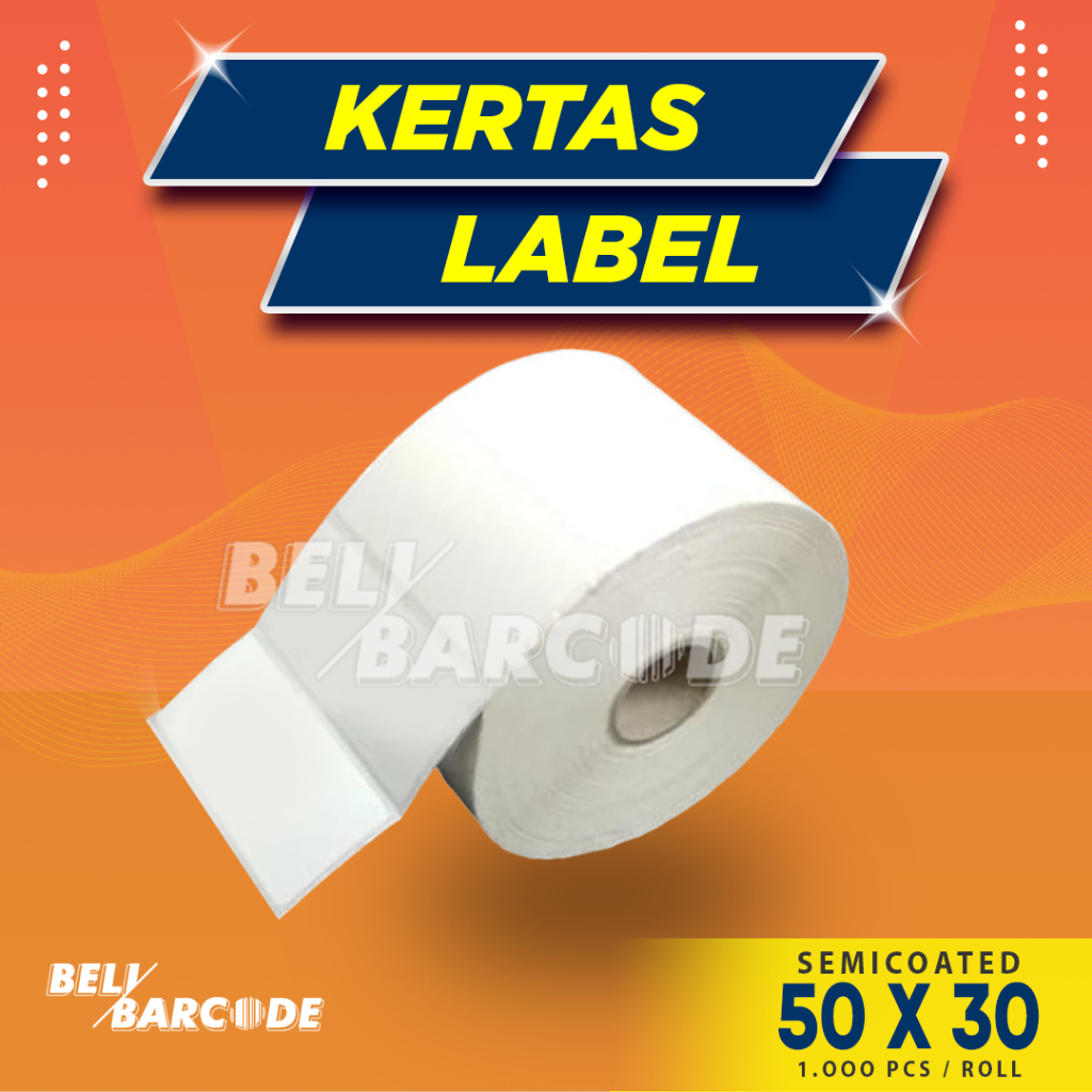 

Label Semicoat 50 x 30 / 50x30 mm / 50x30mm Stiker Semicoated 1 Line