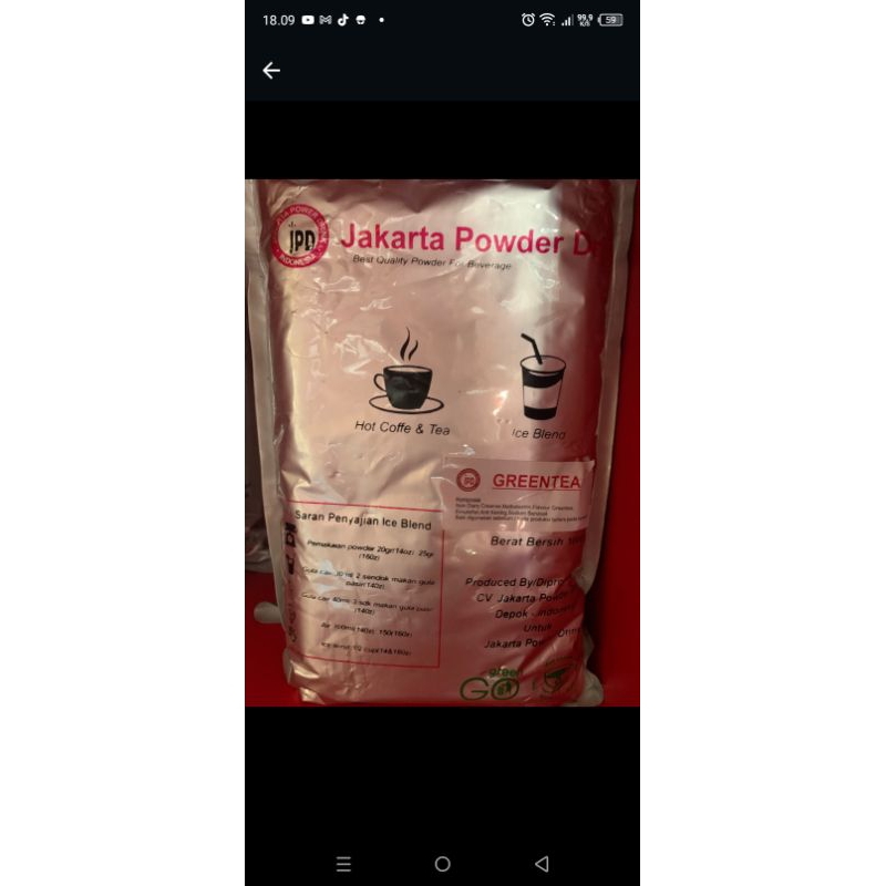 

POWDER BUBUK MINUMAN RASA GREEN TEA