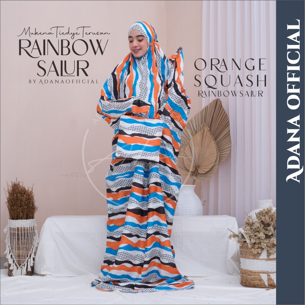 TERUSAN SALUR-Mukena Terusan MOTIF RAINBOW SALUR RAYON BALI TIEDYE  (ORIGINAL)  TRAVELING TERUSAN BA