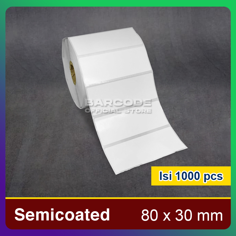 

Sticker Semicoated 80x30 / 80 x 30mm 1 Line 1.000Pcs Label Printer Barcode