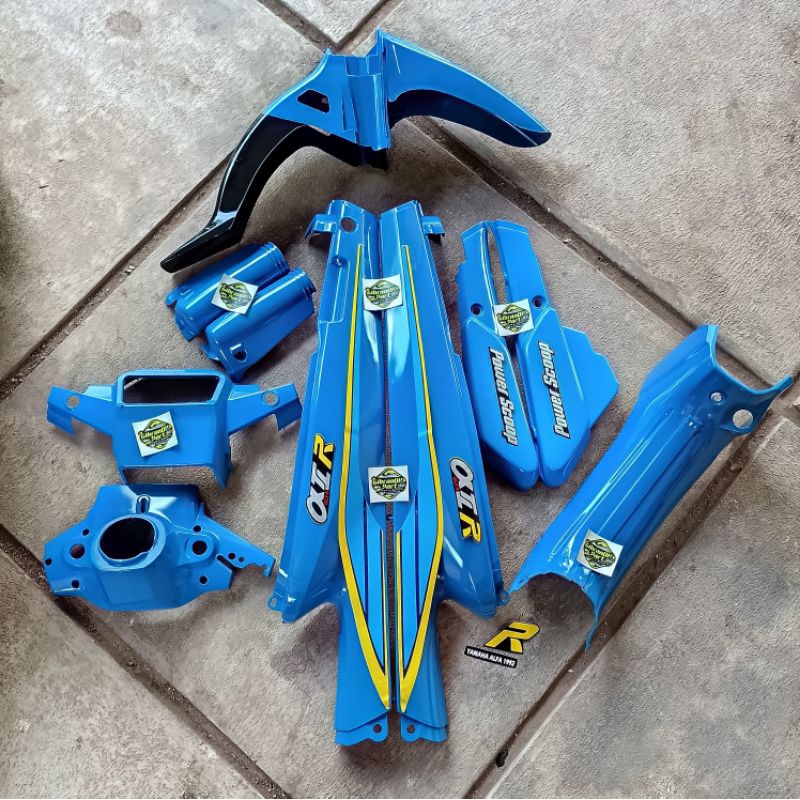 COVER BODY HALUS YAMAHA ALFA BODY BODI FULLSET FULL SET ALFA TAHUN 1992 WARNA BIRU