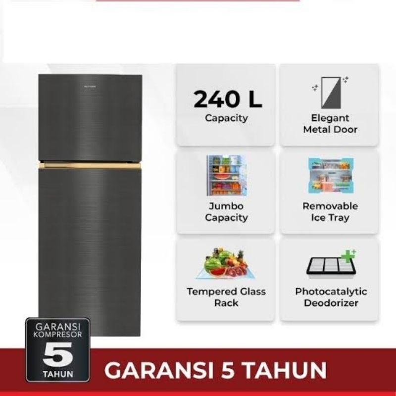 Kulkas Polytron PRW 252T (Metalic)/ 292 T