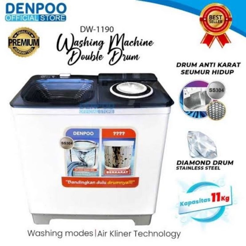 Mesin cuci Denpoo DW 1190 (Stenlis)