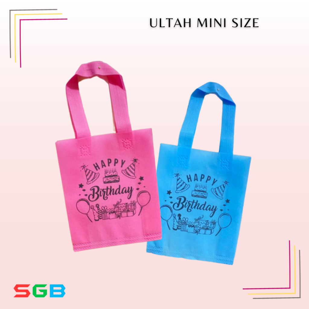 

Tas Spunbond Ulang Tahun TALI uk 20x25x8 harga PERPCS - Goodie Bag UlTah