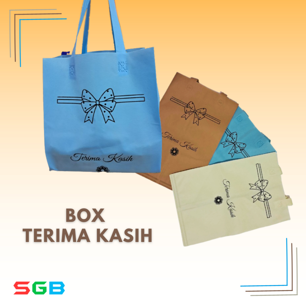 

Tas Spunbond ucapan TERIMA KASIH model box / Tas kain Motif
