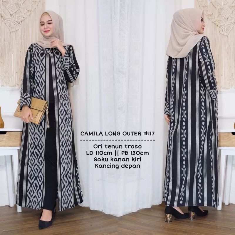 LONG CARDIGAN TENUN - LONG OUTER TENUN PREMIUM - TENUN CAMILA OUTER
