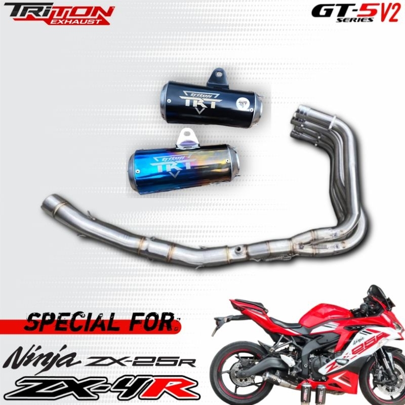 Knalpot Racing ZX25R, ZX25RR, ZX4R Fullsystem - Triton Exhaust GT 5 V2 series