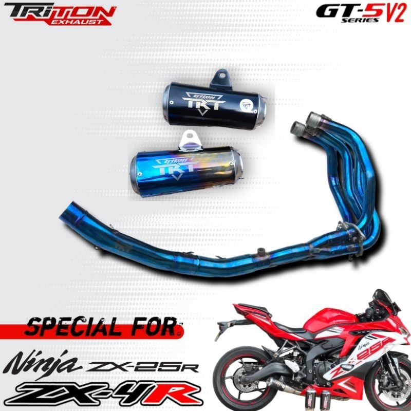 Knalpot Racing ZX25R, ZX25RR, ZX4R Fullsystem - Triton Exhaust GT 5 V2 series