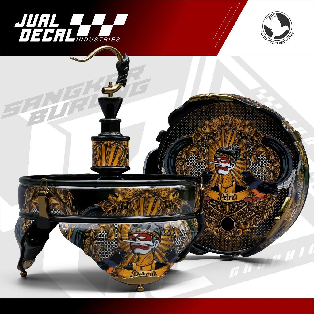 Stiker Sangkar Burung Lovebird motif WAYANG PETRUK Punokawan Decal Tebok Love Bird Variasi