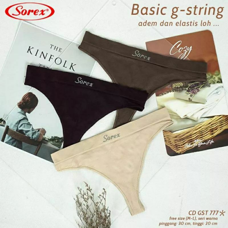(Isi 3 Pcs ) Sorex CD G String GST 777
