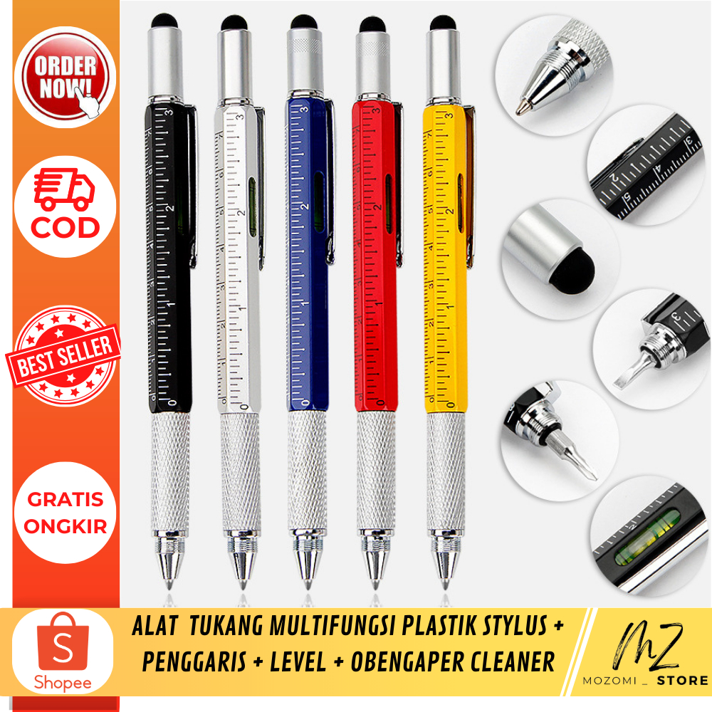 

Pena Alat aksesoris Tukang Multifungsi Plastik Stylus + Penggaris + Level + Obeng - 9625