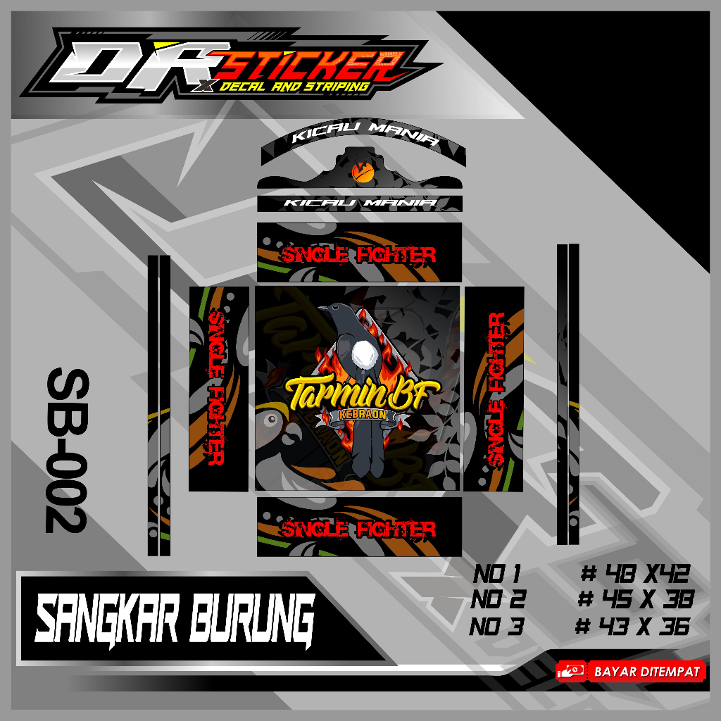 (COD) STICKER TERBARU DECAL STRIPING SANGKAR MURAI VARIASI DESAIN TERBARU - STICKER VIRAL SANGKAR MU