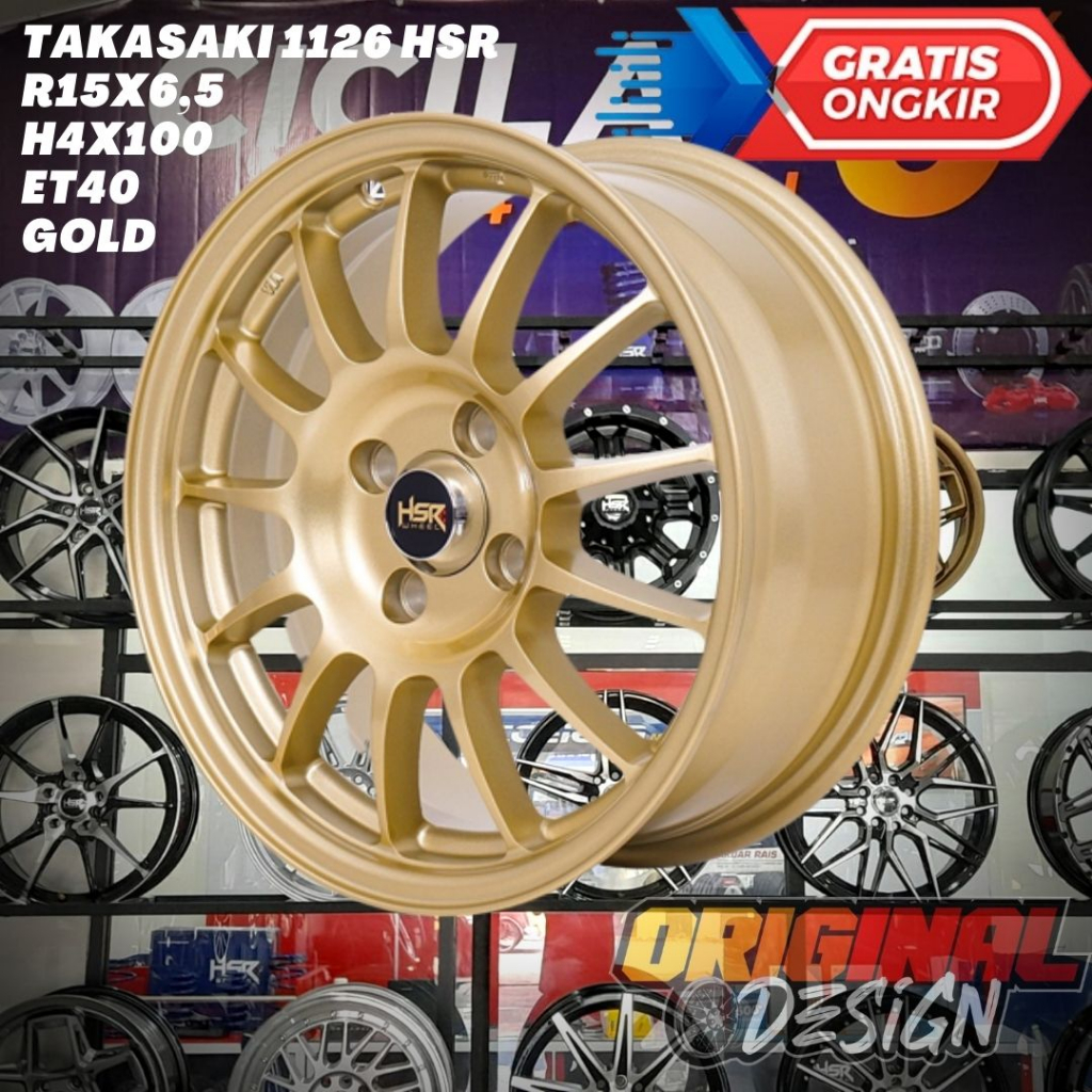 Velg Mobil Ring 15 HSR TAKASAKI R15 GOLD Untuk Brio , Agya , Calya , Sigra