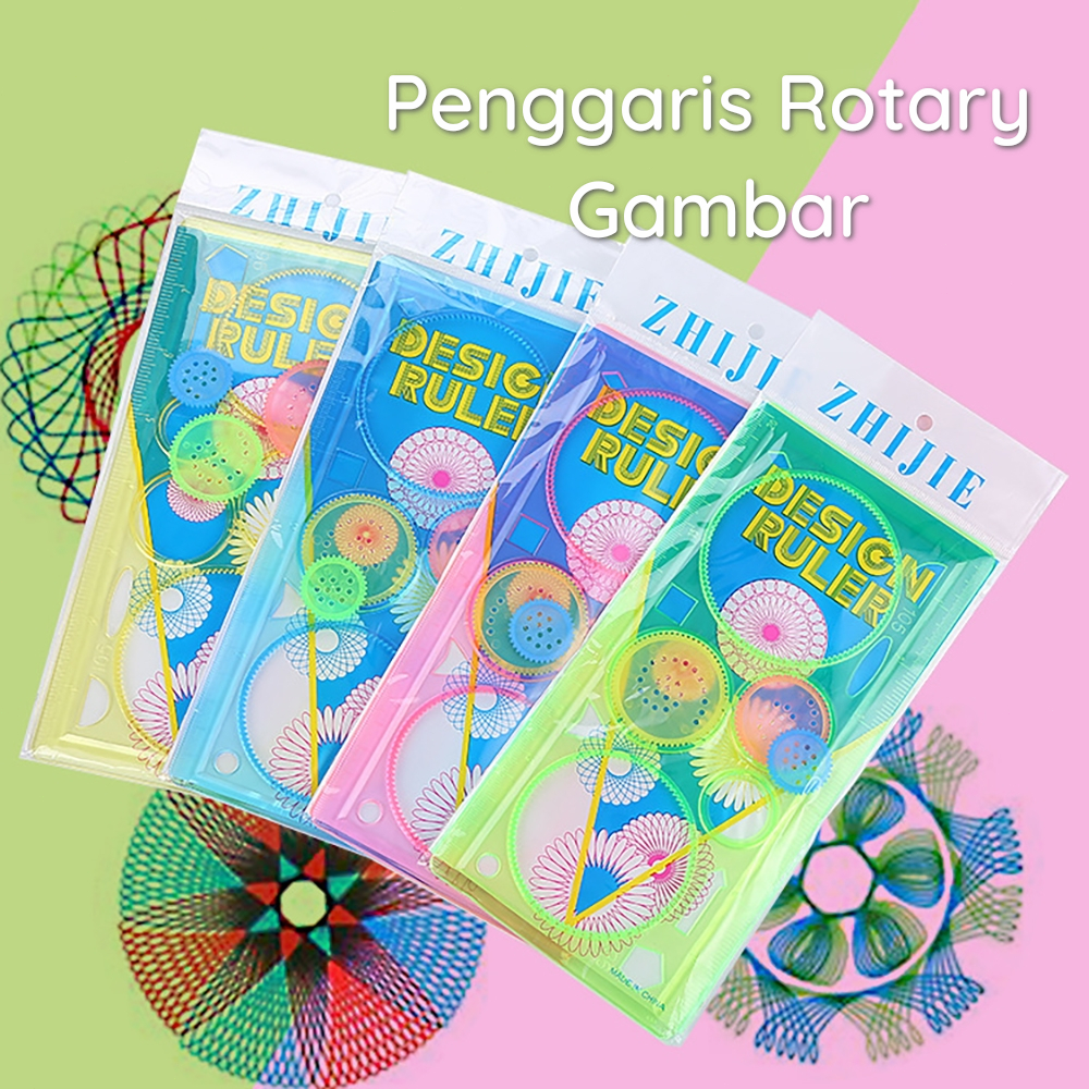 

VICTOKY Penggaris Rotary Penggaris Ajaib/Bunga/Rotari/Spirograph 20.5*10cm