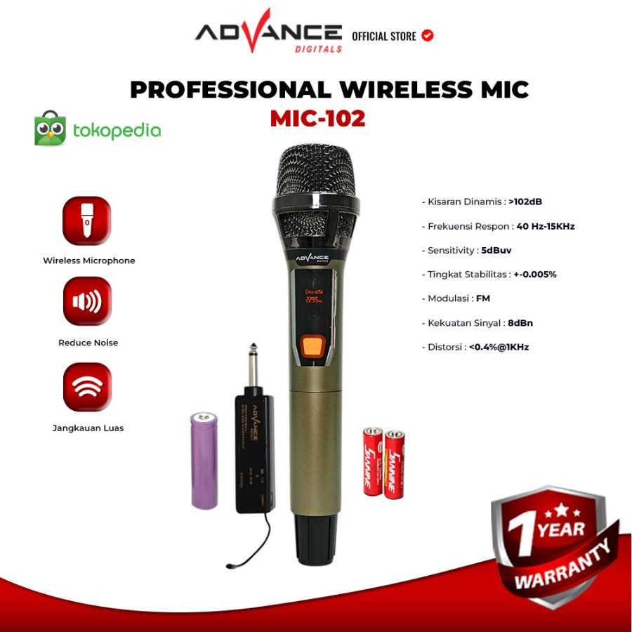 Mic Wireless ADVANCE MIC-102 Profesional Wireless Microphone