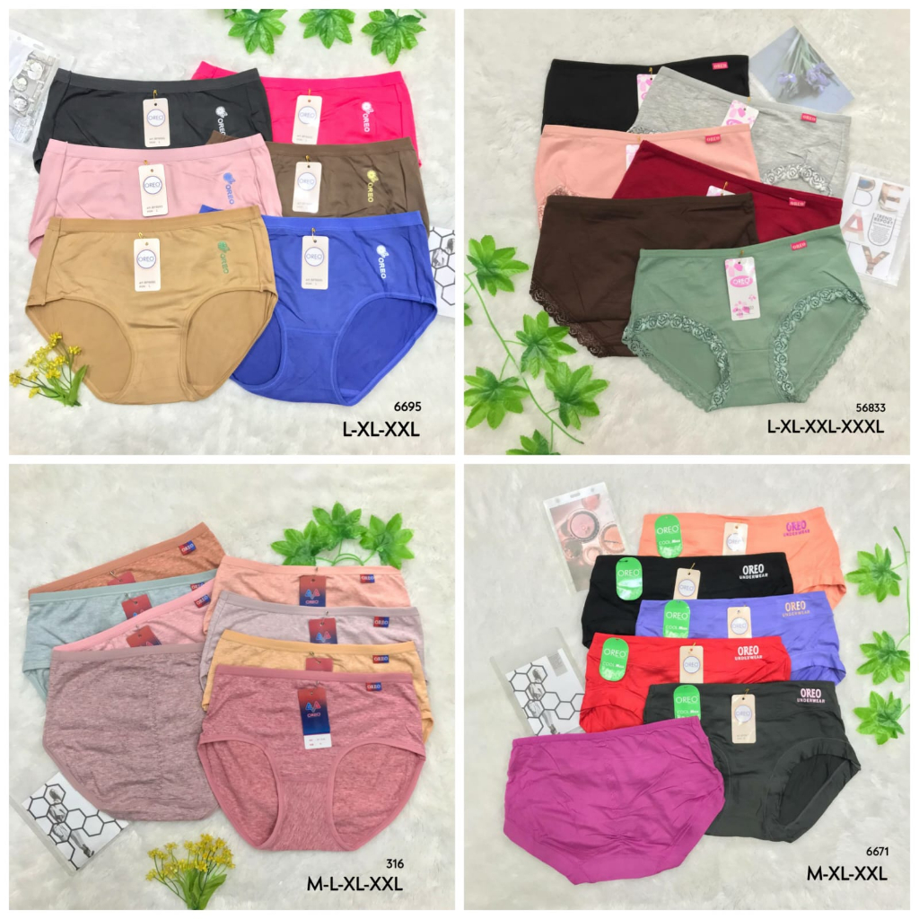 RVC75 - OREO Celana Dalam Wanita M L XL XXL CD Cewek Katun Polos Underwear Import Murah Pakaian Dala