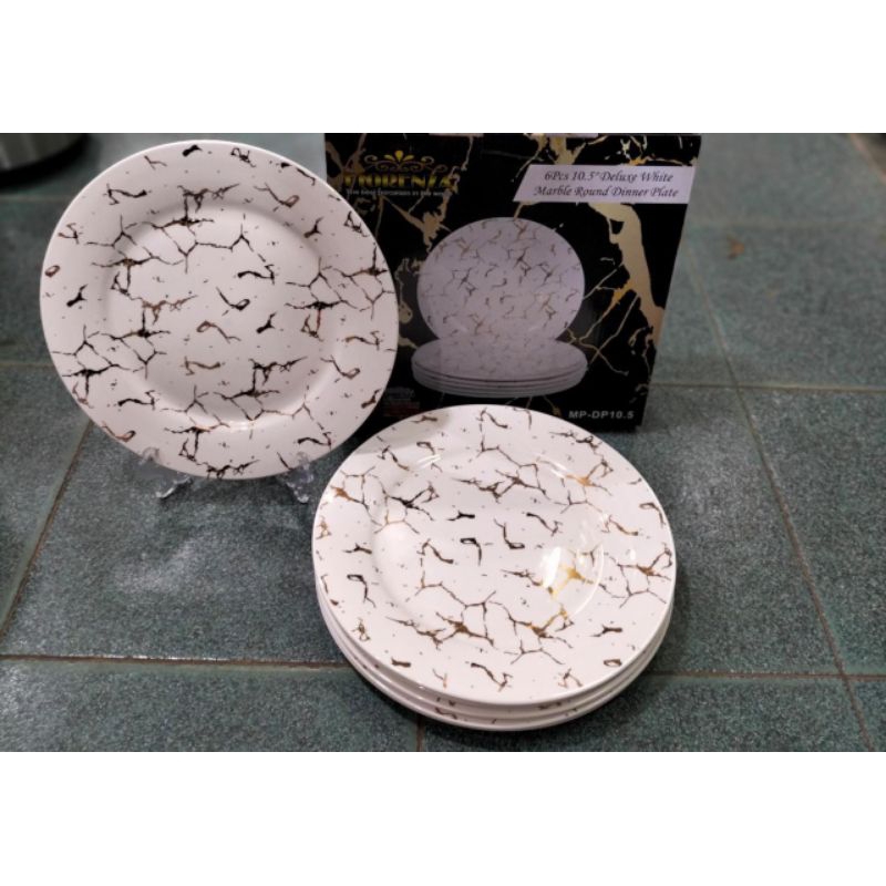 Piring Ceper Marble & Gold Keramik Fiorenza 10.5 Inch LG-DP10,5