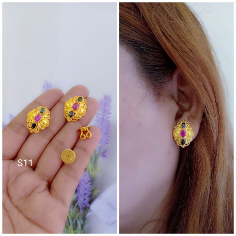 Giwang perak925  lapis emas24k