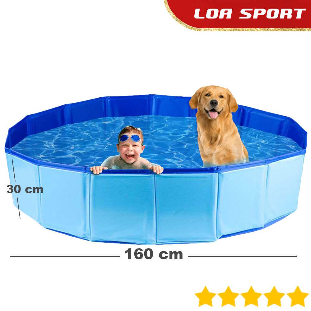Kolam Renang Lipat Plastik Anak dan Hewan Peliharaan Size Jumbo 160x30